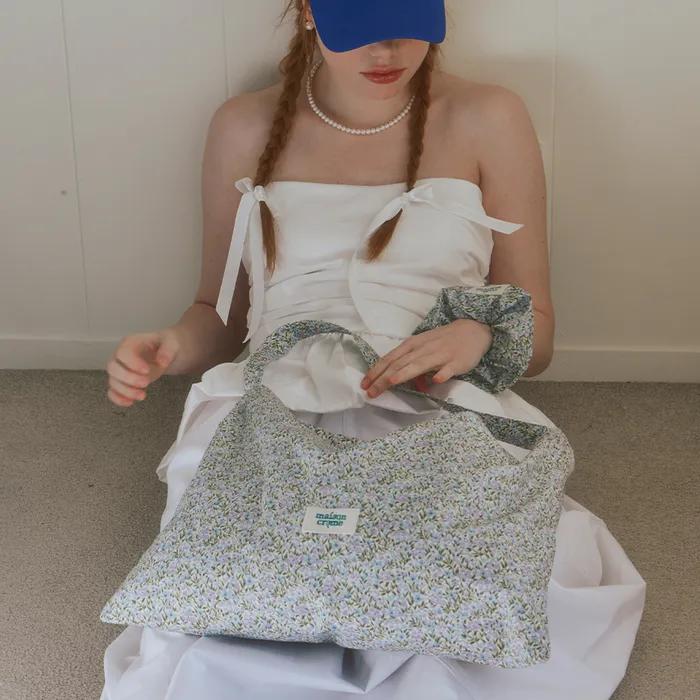 Floral eco bag _ Blue bouquet