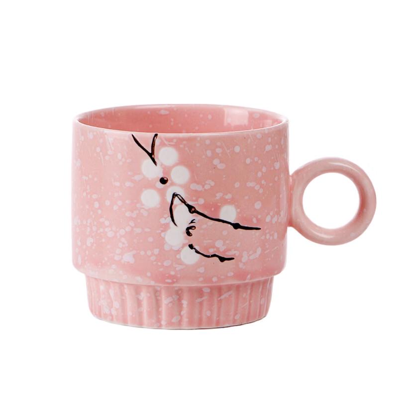 Japanese Hand-Painted Snowflake Stacking Ceramic Tea Cups Set