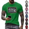 Men's Casual Short Sleeve T-Shirt Crew Neck Letter Print Graphic Tee Comfortable Fit Lightweight Fabric