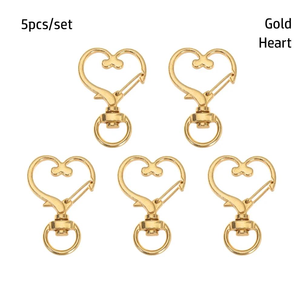 5pcs/set Metal Snap Hook Trigger Clips Buckles For Keychain Lobster Clasp Hooks for DIY Making Necklace Key Ring Clasp