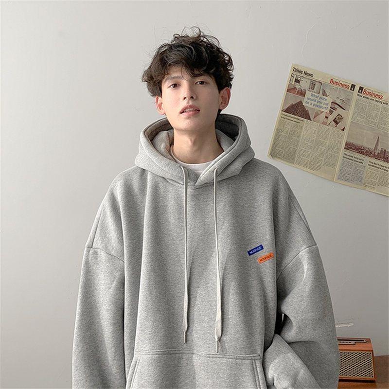 Korean Fashion Cityboy Puulover for Men In Spring and Autumn Stiff and Plush Thick American Jacket Oversized Hooded