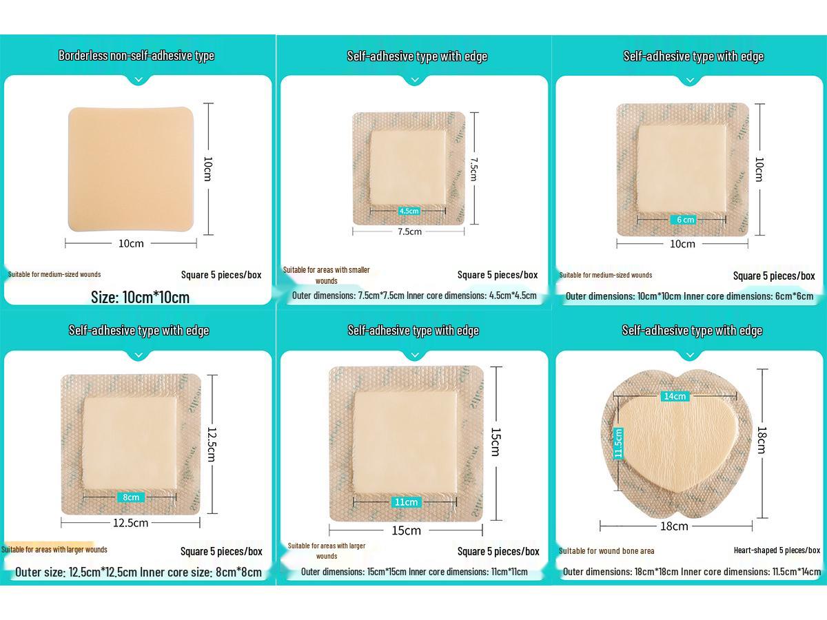 

Elderly Anti-Pressure Sore: Self-Adhesive Silicone Gel Foam Dressing for Decubitus Ulcer Relief 7.5×7.5cm with adhesive border [1 piece]