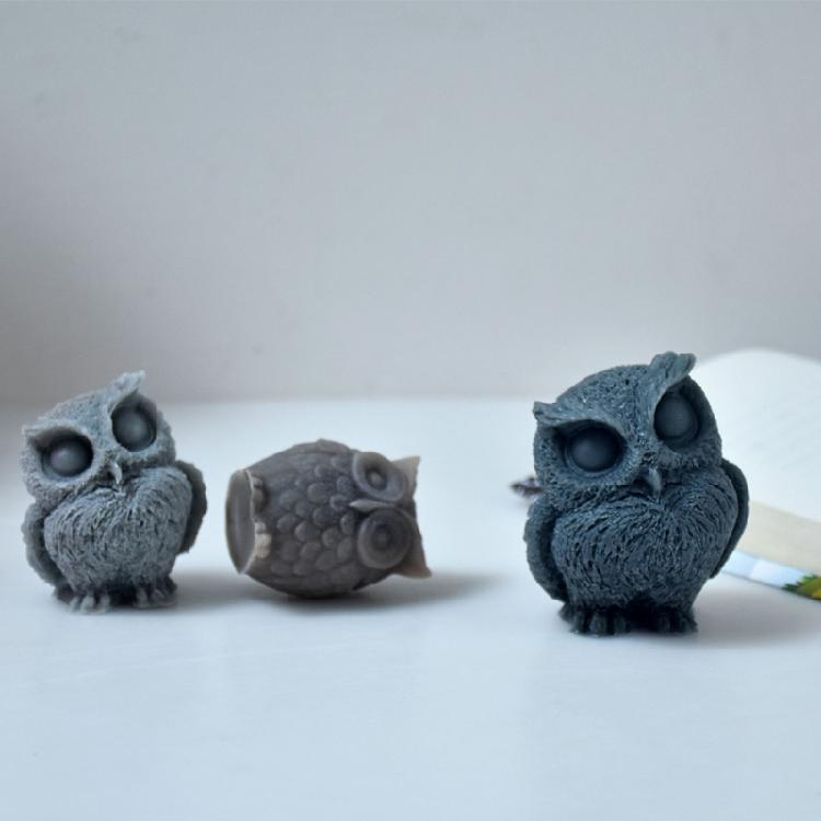 3D Owl-Shape Silicone Mold Cute Bird Scented Candle Epoxy-Casting Mold Candle