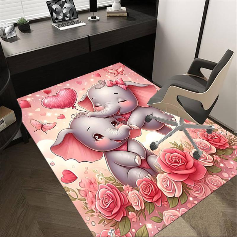 

1PC Elephant Non-Slip Floor Carpet Compatible for Office&Living Room&Bedroom&Dining room - Soft & Pattern, Vibrant Colors-H0372 60cm by 90cm