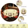 1 Piece Christmas-Themed Round And Rectangular Tablecloth, Various Sizes, Santa Claus Reindeer Vintage Gold And White Tablecloth, Christmas Yard Table