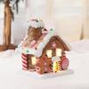 Gingerbread House Tree Topper Light Up Mini Gingerbread House Ornaments Soft Clay Fairy Tale Candy House For Christmas Tree