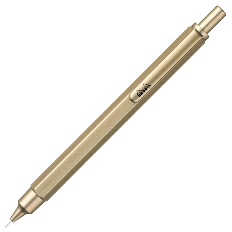 

RHODIA mechanical pencil script 0.5mm hexagonal shaft aluminum body Hairline processing gold SCRIPT cf9370