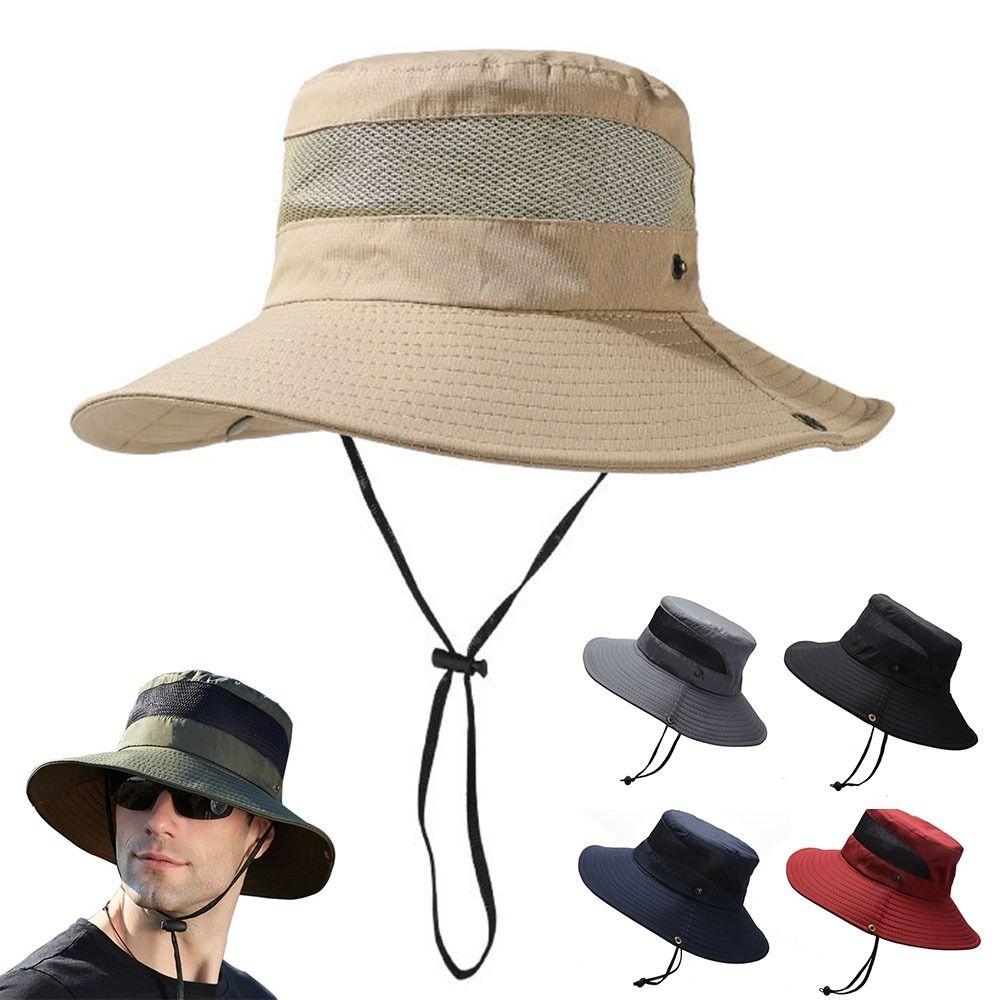 Adjustable Fisherman Hat Big Eaf Mountaineering Hat Portable Sunshade Hats  Unisex