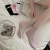 Rüschensocken für Damen, süße Schleife, Lolita, süße Mädchen, Kawaii-Socken, Sommer, aushöhlen, Netzstoff, dünn, atmungsaktiv, einfarbig, lose, lange Socken