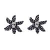 European and American personality trends niche dark alloy full diamond skull flower stud earrings exquisite light luxury women's earrings