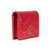 GUCCI Marmont double G logo snap closure quilted leather card holder wallet for women  red