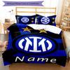 3pcs Custom Name Cartoon Inter Milan Bedding Set Duvet Cover Closure Includes 1 Duvet Cover & 2 Pillowcases for All Seasons Bedroom Decor