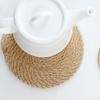 Handwoven Jute Placemat Heat-Resistant Table Mats for Kitchen Dining Round Coaster Thickened Insulation Mat for Home Kitchen Use