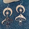 Fashion Personality Hollowed-out Sun Moon Star Mushrooms Psychedelic Plant Dangle Earrings for Women Jewelry Accessories Gifts