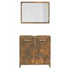 Bathroom Furniture Set Smoked Oak Wood Based Panel