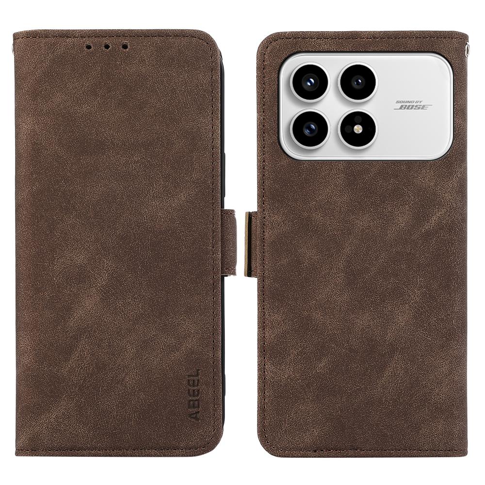 

ABEEL For Xiaomi Redmi K90 5G/Poco F8 Pro Case PU Leather Folio Stand View RFID Blocking Phone Cover