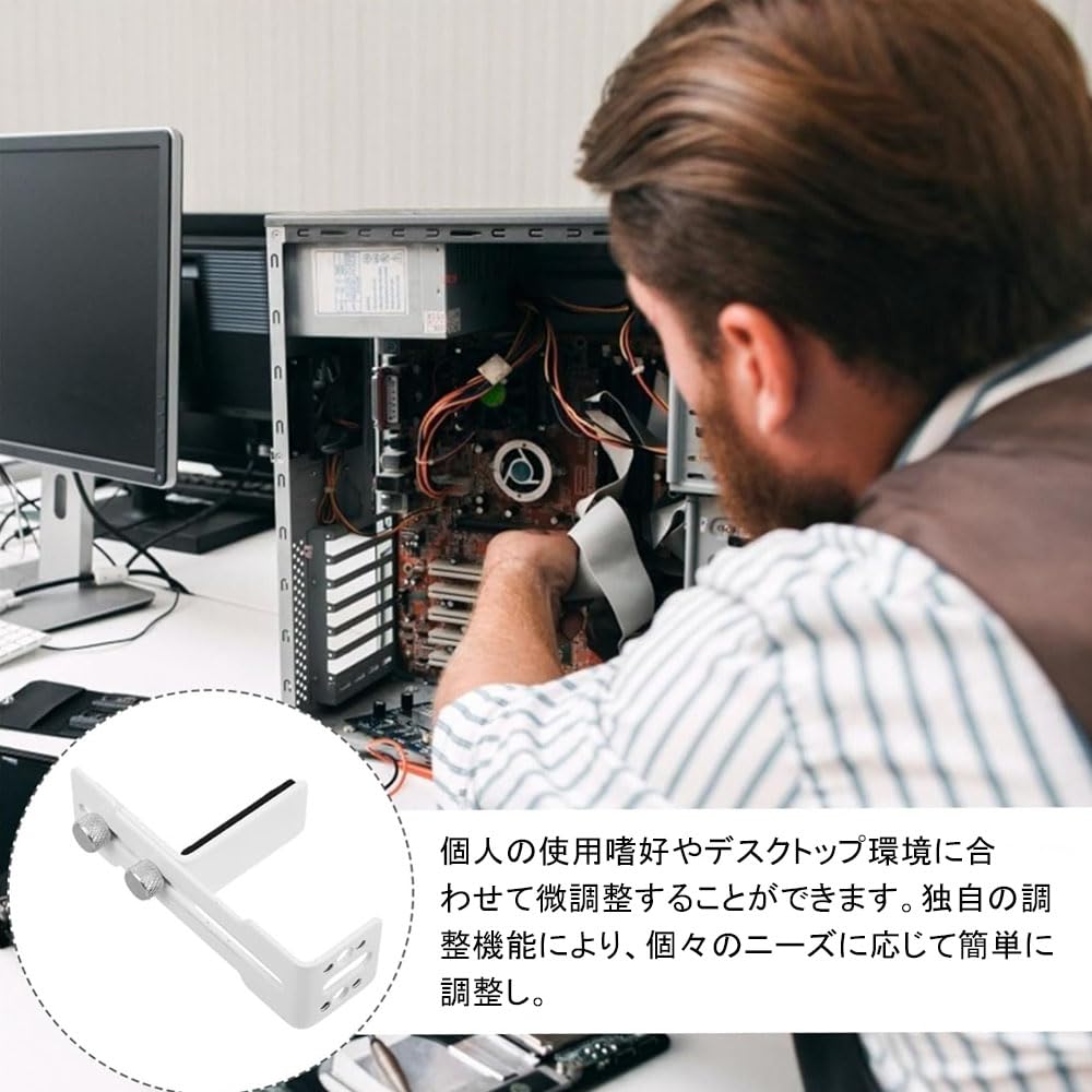 Samcos Metal Graphics Card Support Adjustable Vertical or Horizontal Fan Prevents Video Card from Easy Screw for PC Case Installation Bracket, 6-96mm