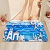Starfish Shell "Welcome" Anti-slip Door mat-HD Printed Coastal Design Absorbent Carpet, Sea Shell Bathroom Decorative Floor Mat