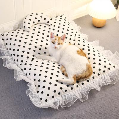 Niedliches Prinzessin Haustierbett Spitze Katzenhunde Bett Weiches Katzensofabett Geeignet für Katzen und Hunde