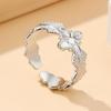 Elegant Retro Flower Ring: Stainless Steel Open Titanium Steel for Women