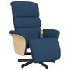 Massage Chair with Footrest Blue Fabric