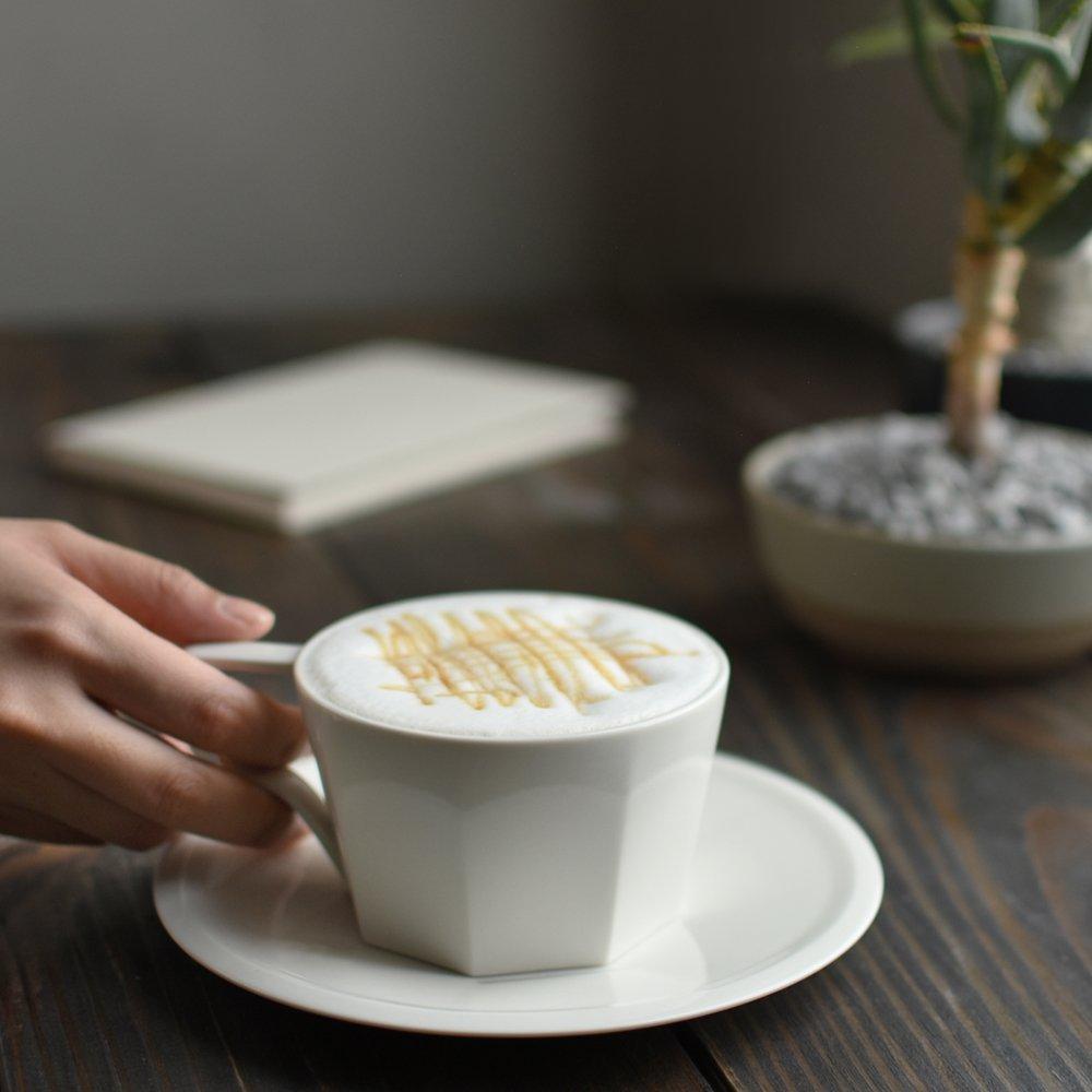 KINTO OCT Cup & Saucer, 300ml, Black, Microwave and Dishwasher Safe, Product Code: 28895