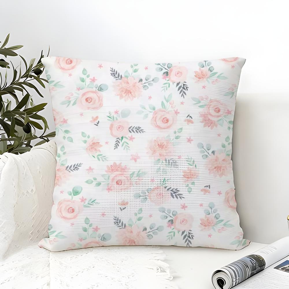 Romantic Elegant Floral Print Pillow Case linen pillow case sofa home decor cushion cover cushion cove