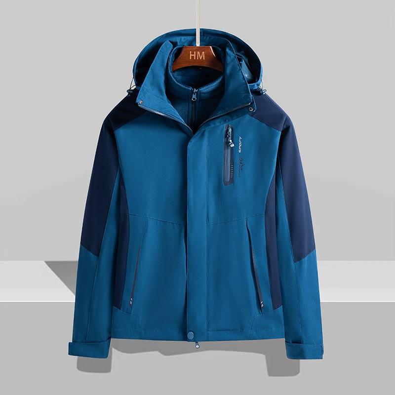 Men Women Waterproof Windproof Hiking Jacket With Removable Fleece Liner 3-in-1 Outdoor Parka Winter Camping Trekking Cycling