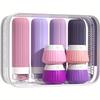 8pcs Toiletry Travel Bottle Set Portable Silicone Toiletries Containers Leak-Proof Squeeze Bottles Face Cream Makeup Storage Jar