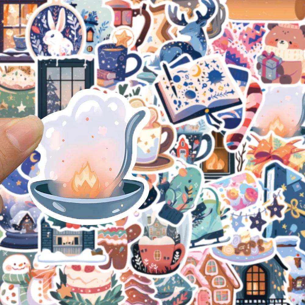 50PCS Cartoon Winter Christmas Graffiti Stickers Decals DIY Phone Scrapbook Luggage Helmet Kid Toy Cute Waterproof Sticker