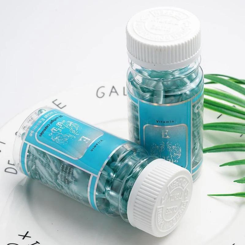 90 Stück Aloe Vera Vitamin E Serum Gesichtspflege Kapselcreme Reparatur Ance Narbe Anti Aging Feuchtigkeitsaufhellung Haut aufhellen Essenz