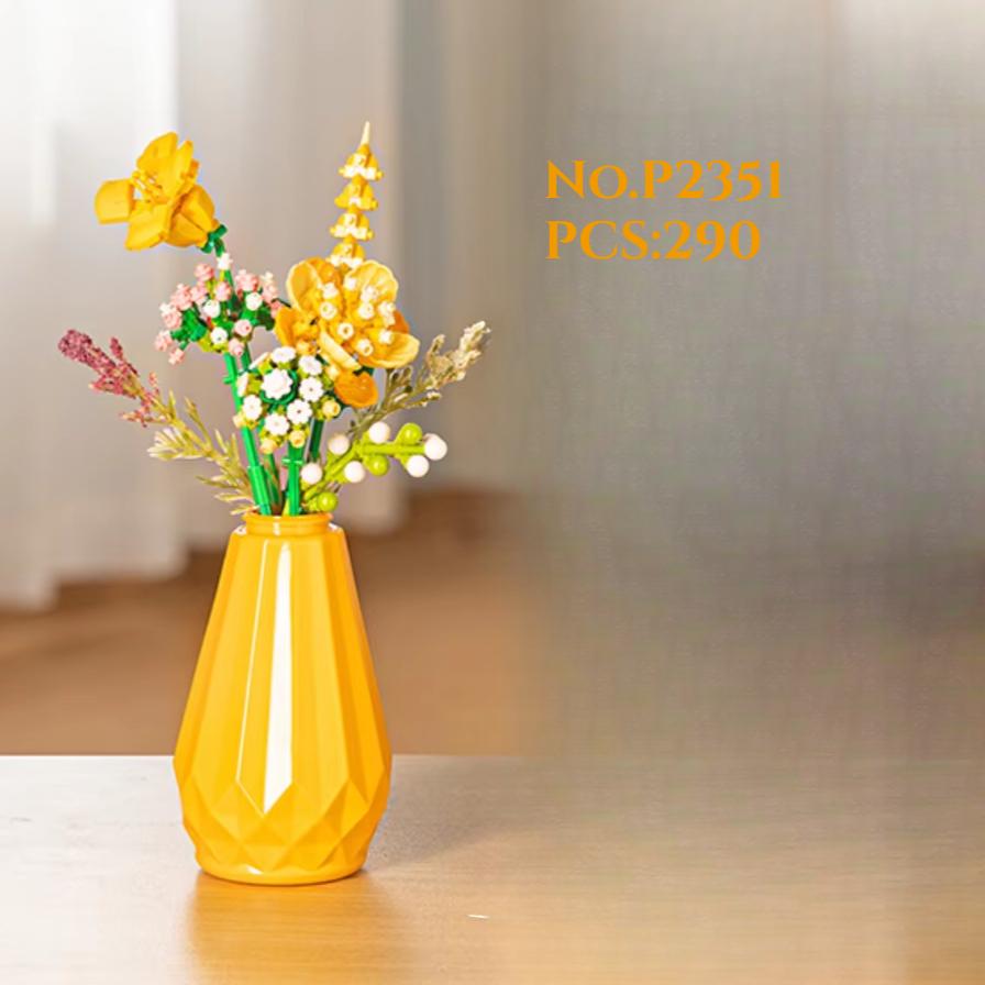 Vase Bouquet Building Blocks Flower Holiday Decoration Children Girls Matching Gift Toys
