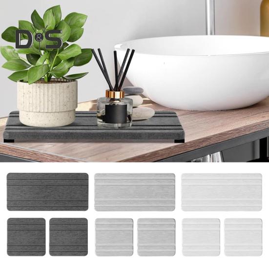 3Pcs Water Absorbing Stone Tray Stripe Design Quick Drying Sink Drain Mat Anti-Slip Soap Holder Kitchen Bathroom Vanity Trays