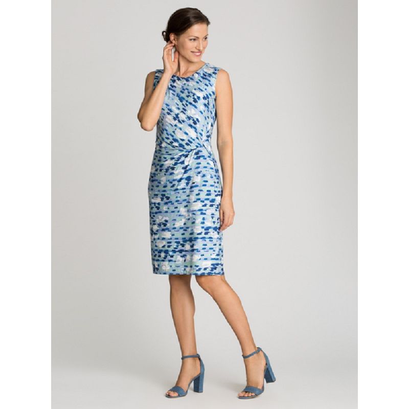 

Хлопковое эластичное платье-жилет с принтом, модное женское платье-чонсам больших размеров для весны и лета, трехмерный плетеный цветок, клетка, омолаживающее 591 Blue dots PS