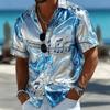 Music Note Print Short-Sleeve Shirt, Stylish Metallic Casual Men's Shirt
