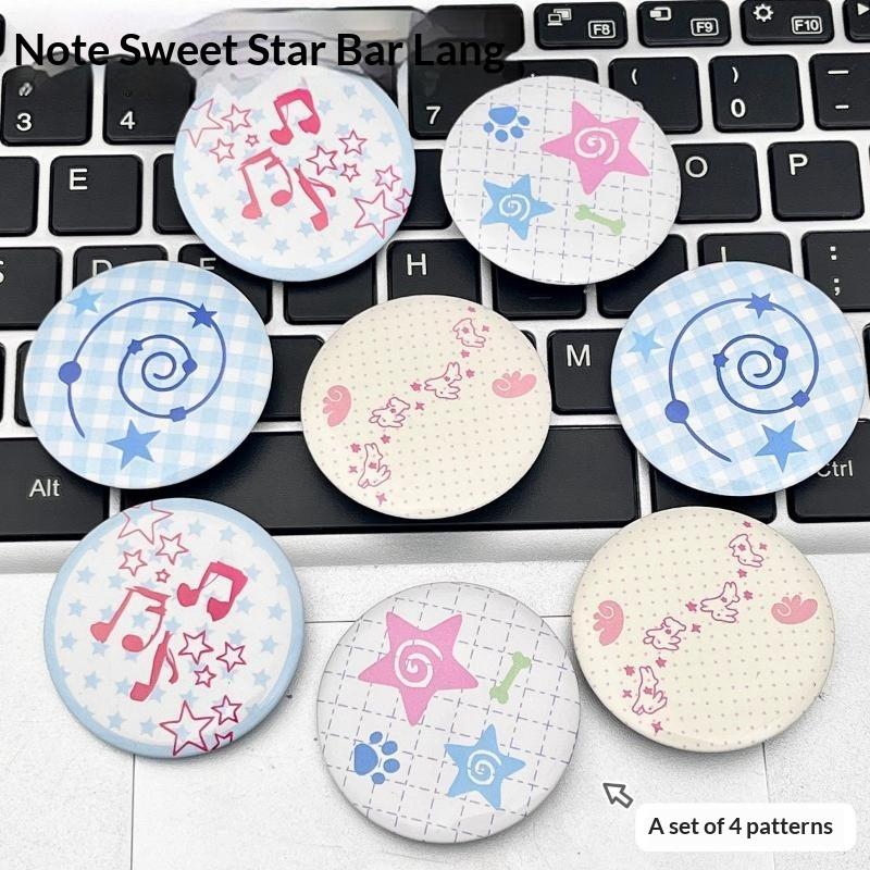 4/6Pcs Kawaii Ins Style Badge Pins Cute Musical Notes Cartoon Animals Brooch For Backpack Clothing Hat Decoration Jewelry Gifts