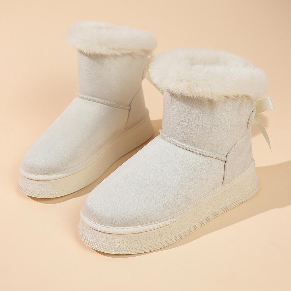 2025 Winter New Fleece Thickened Bread Shoes, Wool Cotton Shoes, Thick Soles, Heightened, Non-slip and Warm Snow Boots