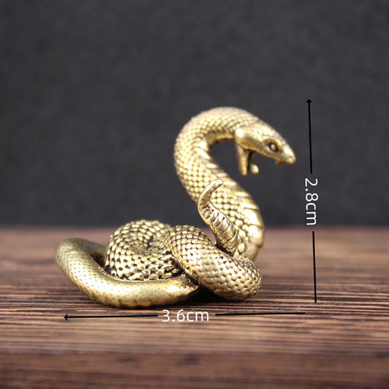 3 Styles Vintage Brass Mini Snake Antique Bronze Decor Figurines For Interior Decoration Desktop Ornament Tea Pet Home Decor