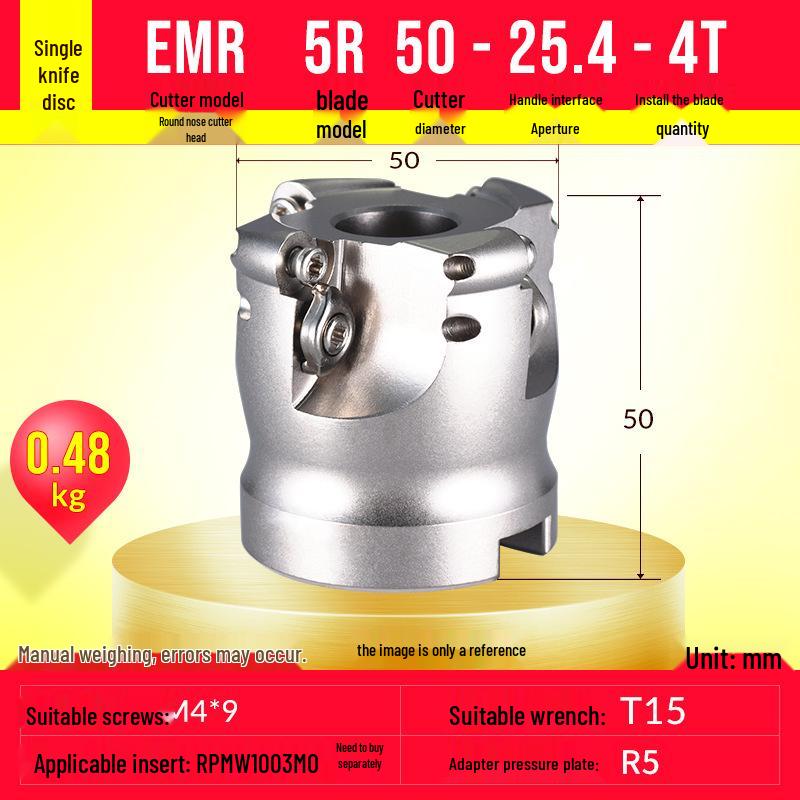 EMR Face Milling Round Nose CNC Tool Holder BT40 R5 Extended Cutter Head