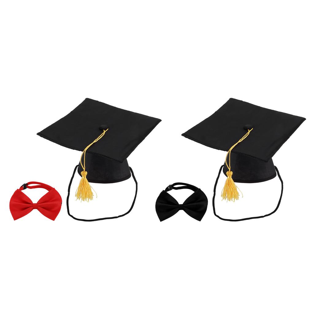 Pet Promoce Čepice s Motýlkem Límec Kravata Promoce Klobouky pro Psy a Malé Mazlíčky