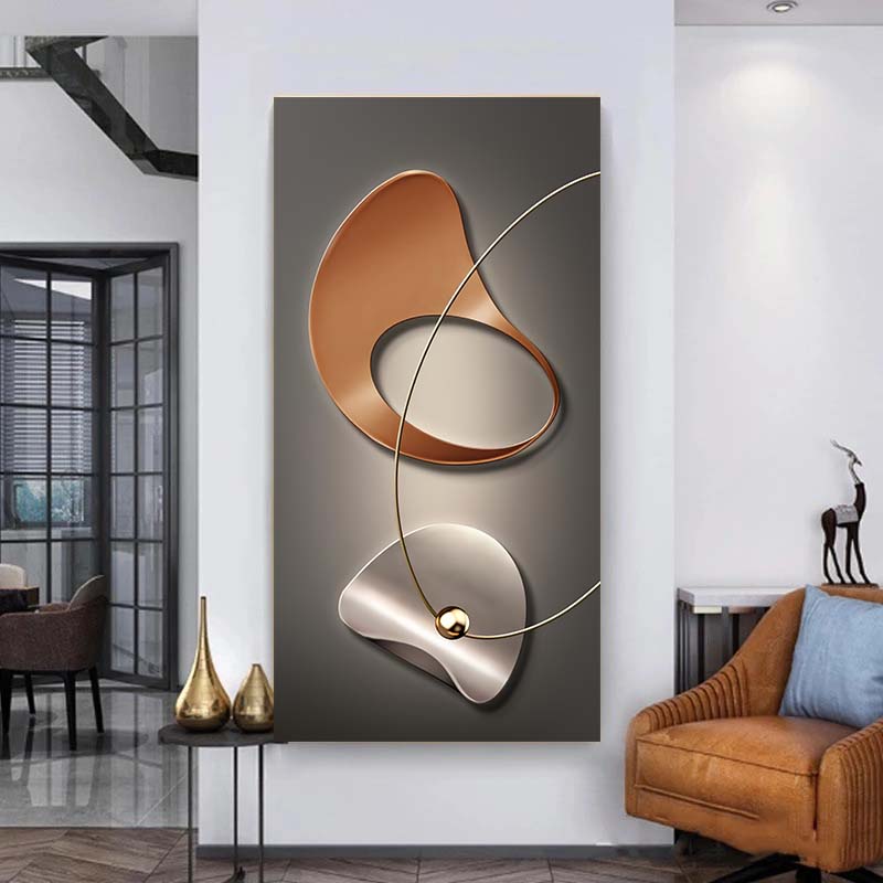 Lüks Soyut Geometri Tablo Daire Çizgileri Duvar Sanatı Tuval Posterler ve Baskılar Modern Duvar Resimleri Oturma Odası Dekoru için