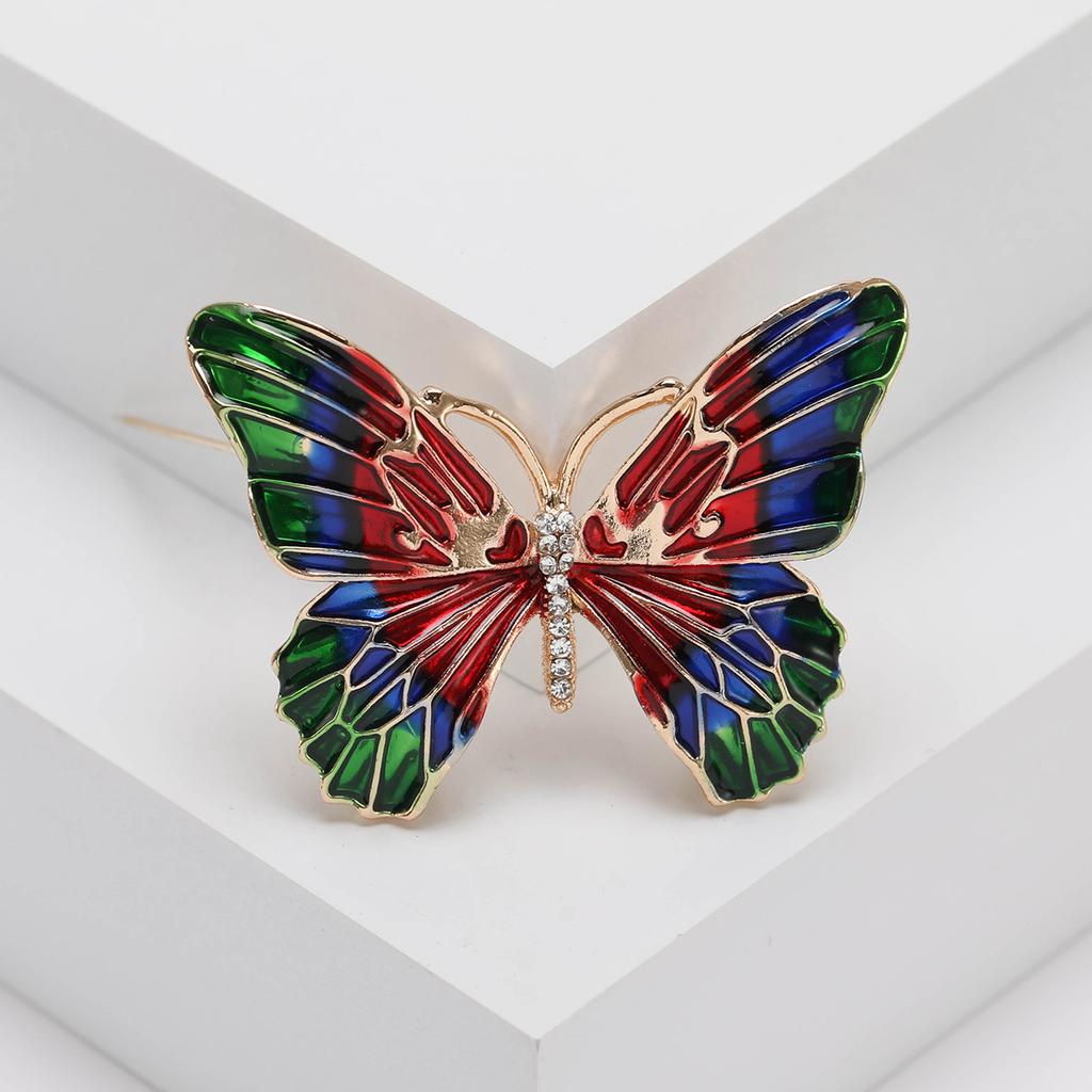 Fashion Personalized Oil Drop Butterfly Brooch, High-End Clothing Corsage Anti-Light