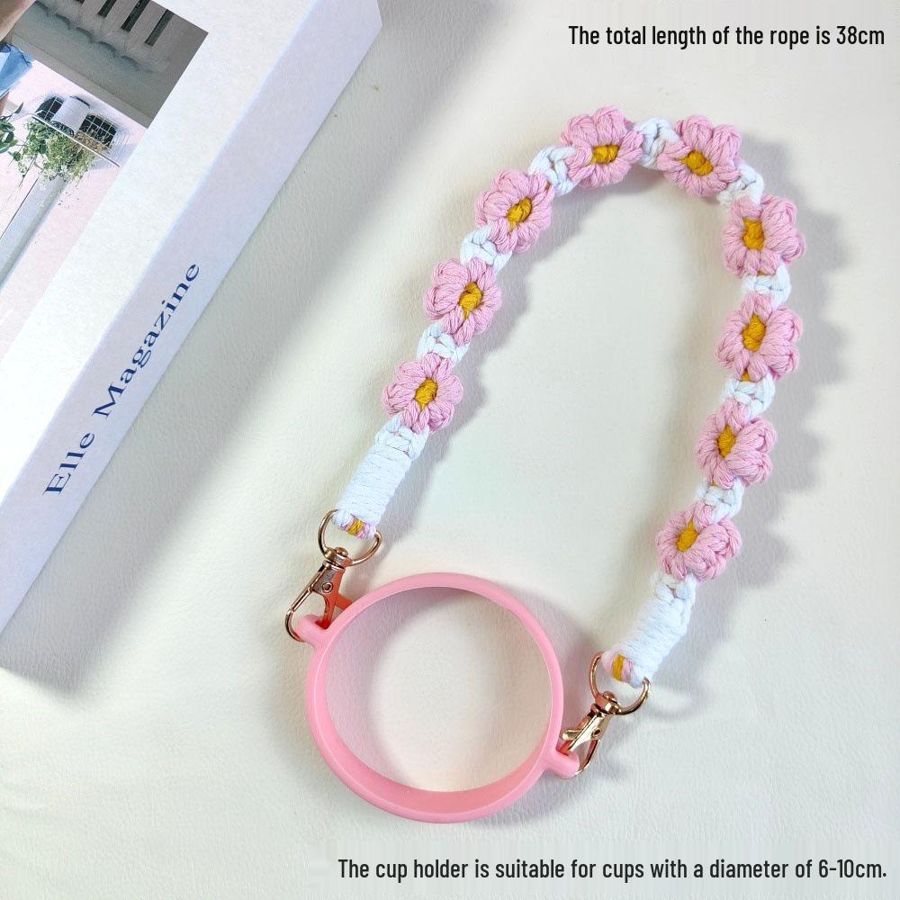 Woven Flower Strap for Water Bottles and Thermos Cups