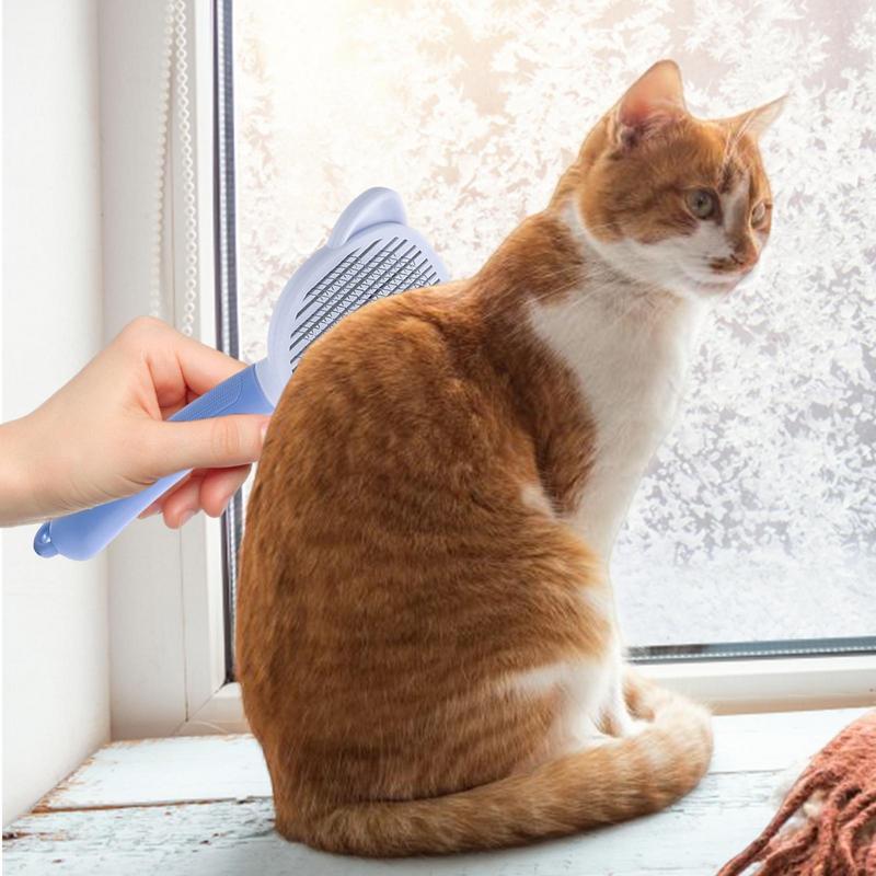 Cat Brushes For Indoor Cats Cat Slicker Brush Self Cleaning One-Click Cleaning Cat Brush For Long Or Short Haired Cats Cat Comb