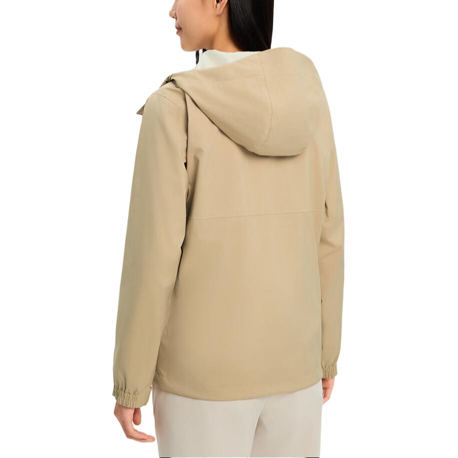 Columbia Solid Logo Hiking Hooded Lightweight Waterproof Jacket Women jackets Khaki XR1866-262