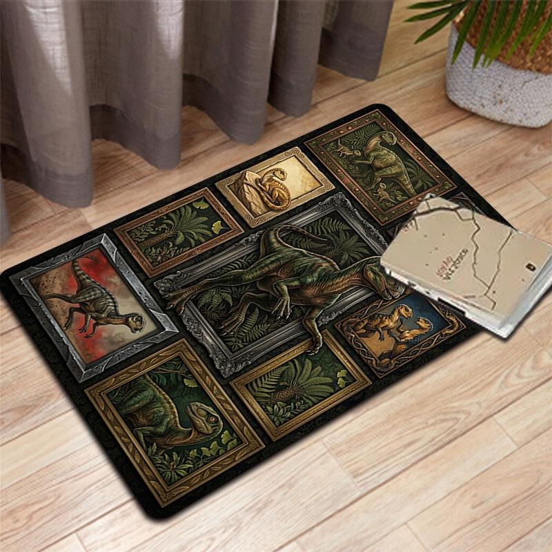 Prehistoric Dinosaurs Pattern Rug Floor Mat for Living Room or Bedroom Soft and Comfortable Carpet a Gift for Birthday and Holiday.
