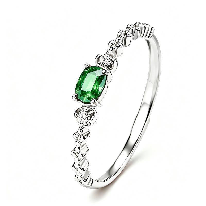 Twelve Zodiac S925 Sterling Silver Adjustable Ring with Colorful Gemstones for Women