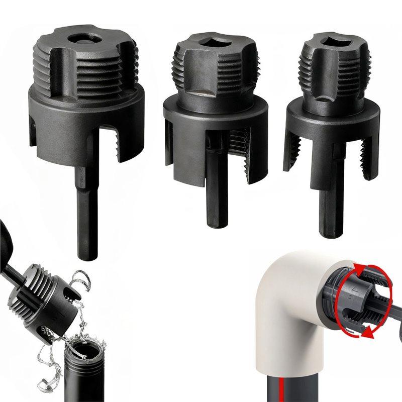 CYCLI-3Pcs PPR & PVC Pipe Threader Kit Internal & External Pipe Threading Tool PVC Pipe Threader