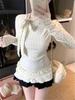 Korean Bow Tie Polka Dot Long Sleeve T-shirt with Slim Waist Design - Women's 2026 Trendy Base Top