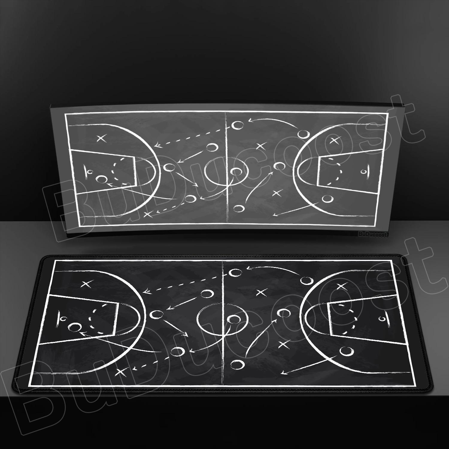 

Basketball Football Court Mouse Pad Desk Mat Game Accessories - Anti Slip Base Lock Edge Washable Suitable Home Office and Study 300x600x2mm